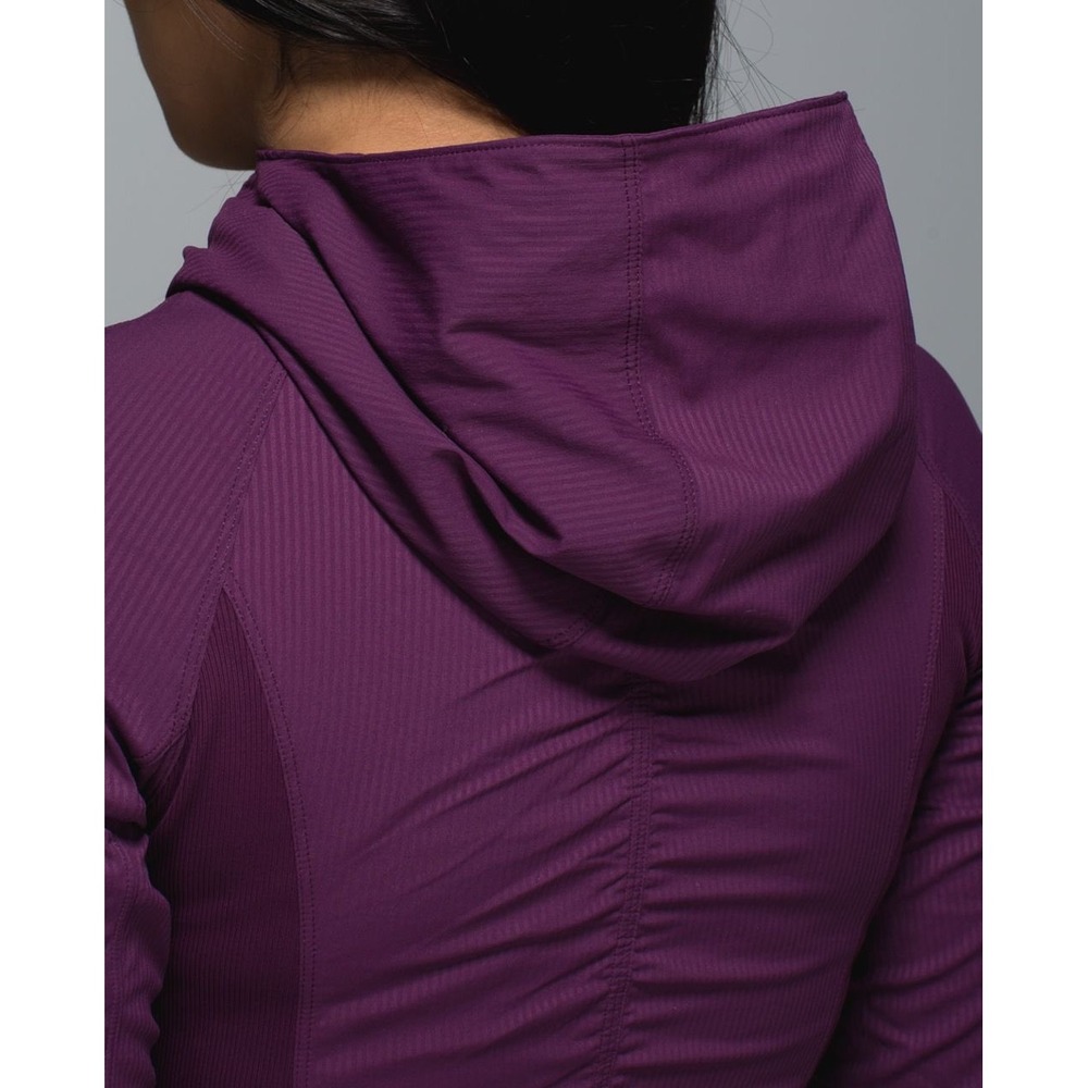 Lululemon In Flux Jacket Women Plum Purple Hooded Thumbholes Zip Up - Picture 5 of 13